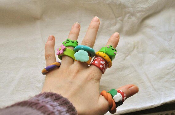 clay frog ring