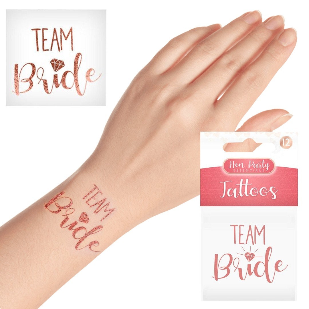12 X Team Bride Hen Party Temporary Tattoos team Bride & Bride to Be ...