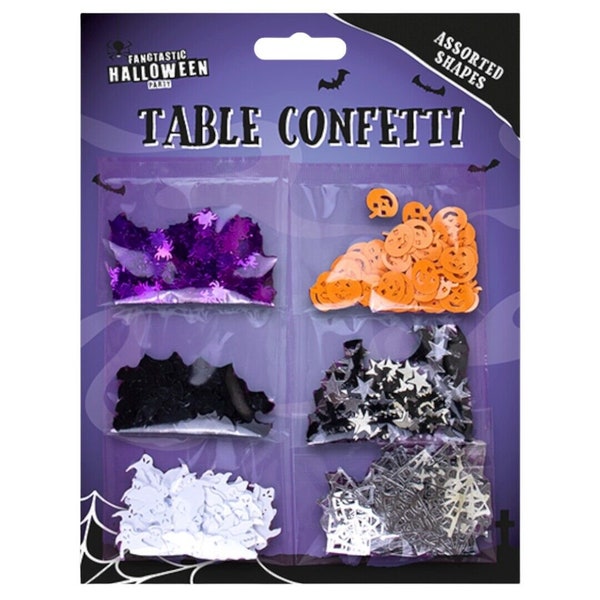 Confettis de table d'Halloween, paquet de 6 modèles, décorations de table de fête, Royaume-Uni