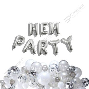 Hen Party Balloon Bunting, Hen Party Backdrop, Hen Party Decorations Team Bride Bridal Shower Party Decor image 2