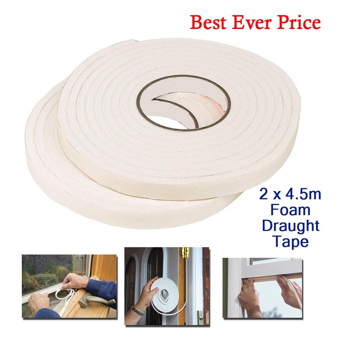 2 x Foam Draft Draught Excluder Tape Seal Doors Windows Etsy