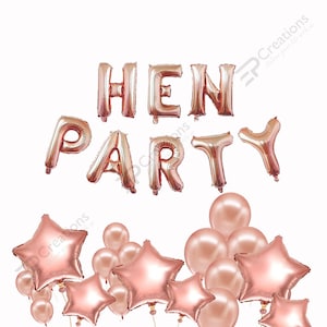 Hen Party Balloon Bunting, Hen Party Backdrop, Hen Party Decorations Team Bride Bridal Shower Party Decor image 1
