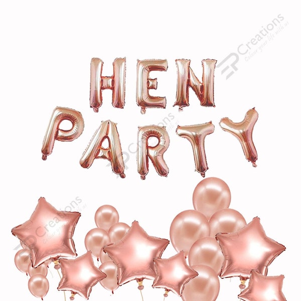 Hen Party Balloon Bunting, Hen Party Backdrop, Hen Party Decorations - Team Bride Bridal Shower Party Decor