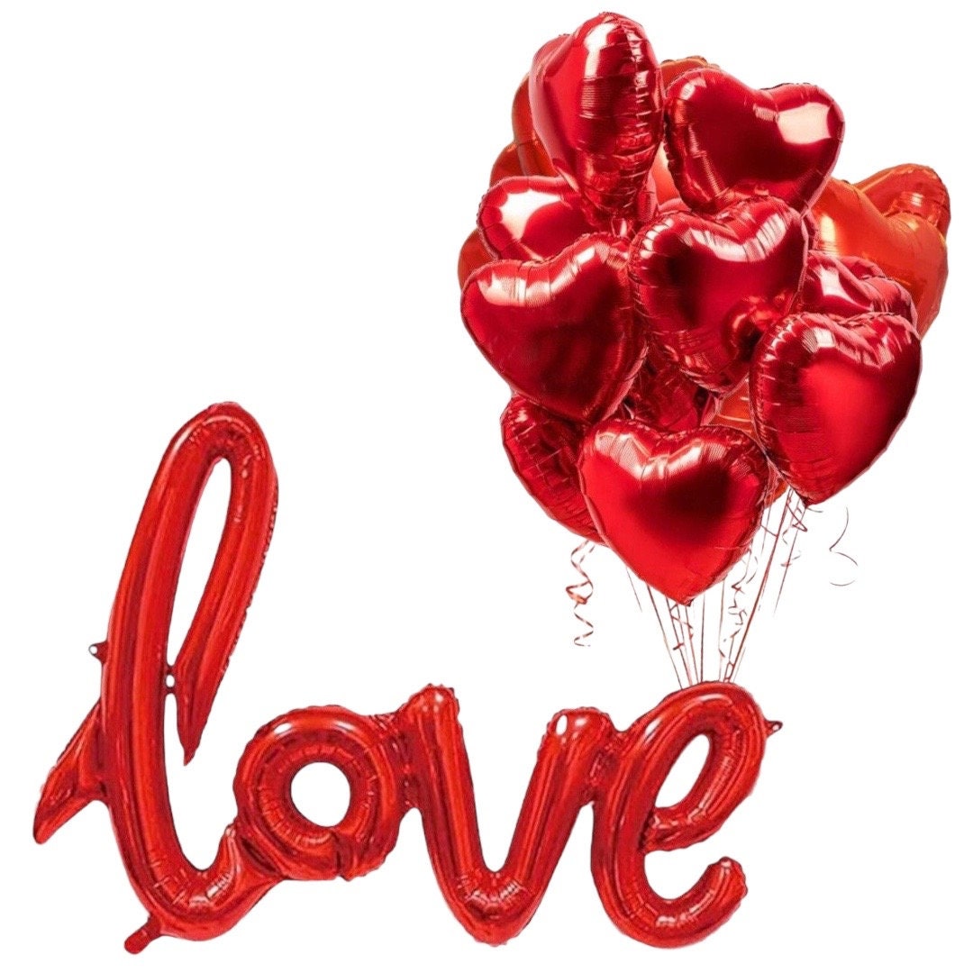 Red Heart Shape Love Balloons for Valentines Day Wedding - Etsy