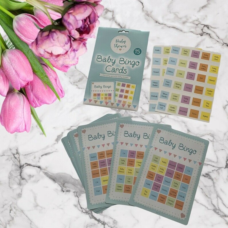 Baby Shower Party Games Pin the Dummy on Baby Bingo Predictions