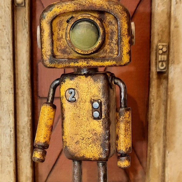 Petit robot jaune / 10cm