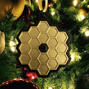 James Webb Space Telescope Christmas tree ornament. JWST 3D printed ornament