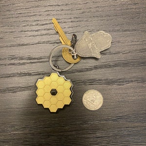 Personalized James Webb Space Telescope Keyring. JWST 3D printed personalized keyring