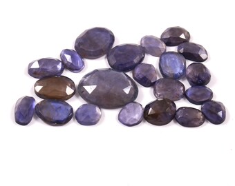 Iolite Leaf Carved Slices Iolite Slices Natural Iolite Carved Slices Iolite Carved Slices 16x9-8x7 MM,