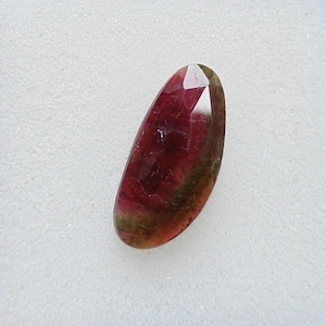 Good-quality bio ruby light colour Tourmaline rose cut slice 9x20 mm, 1 piece, 6 cts, free from  shape