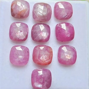 Hoogwaardige Ruby Sheen Rose Cut schijven: 10 stuks, 8 mm, 29 karaat, vierkante edelsteen