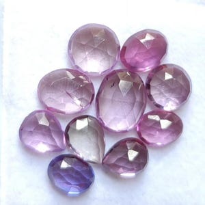 Good-quality Multi- Trite Sapphire Rose Cut Slices: 24 CT, 24 pieces mixed shapes. Size 6x11