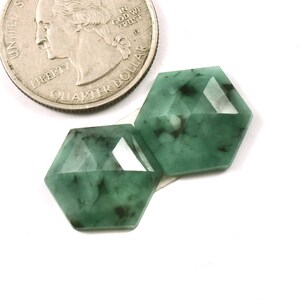 Emerald Step Cut Slices: Natural Green Gemstones (16x16mm)