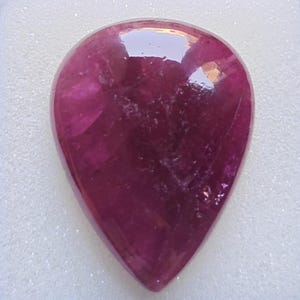 Good-quality ruby light color  Tourmaline hand-polished, smooth, 1 pices 43 cts, pear shape, 24 x 32 mm