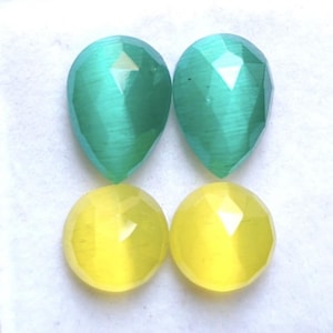 Good-quality multi-color Monalis rose-cut mix Shape 10x14 mm 19 cts 2 pairs gemstone
