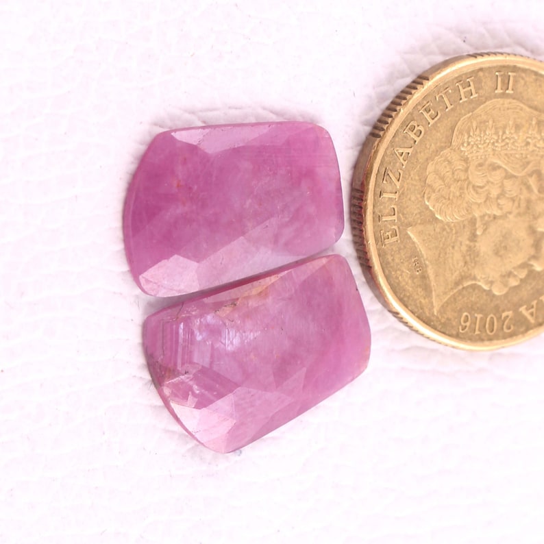 16 Carats Natural Sapphire Flat Slice s Fine Jewelry Pink Sapphire Slice Beautiful Rosemary Sheen Pink Sapphire Gemstone Slice