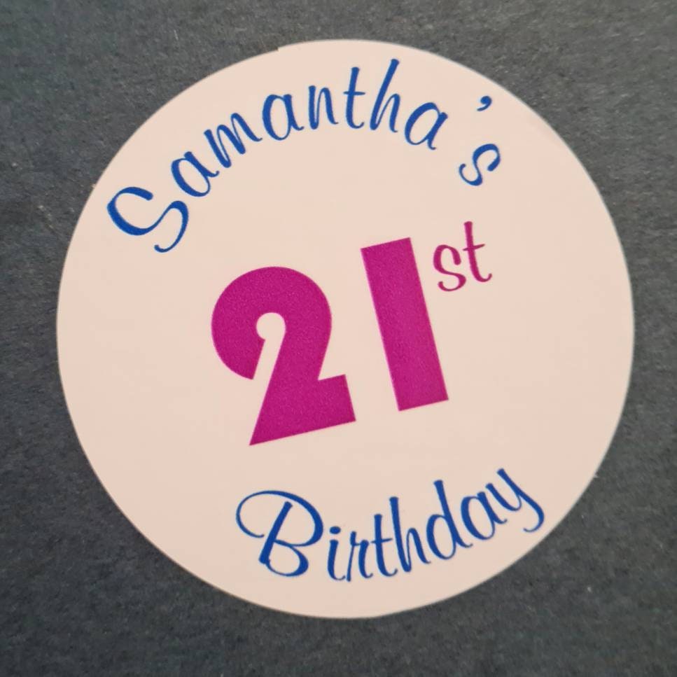 Custom Birthday Stickers Etsy