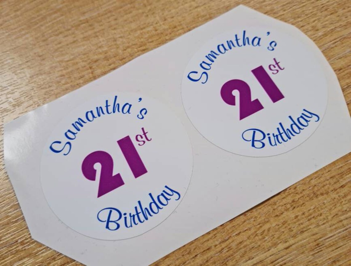 Custom Birthday Stickers Etsy