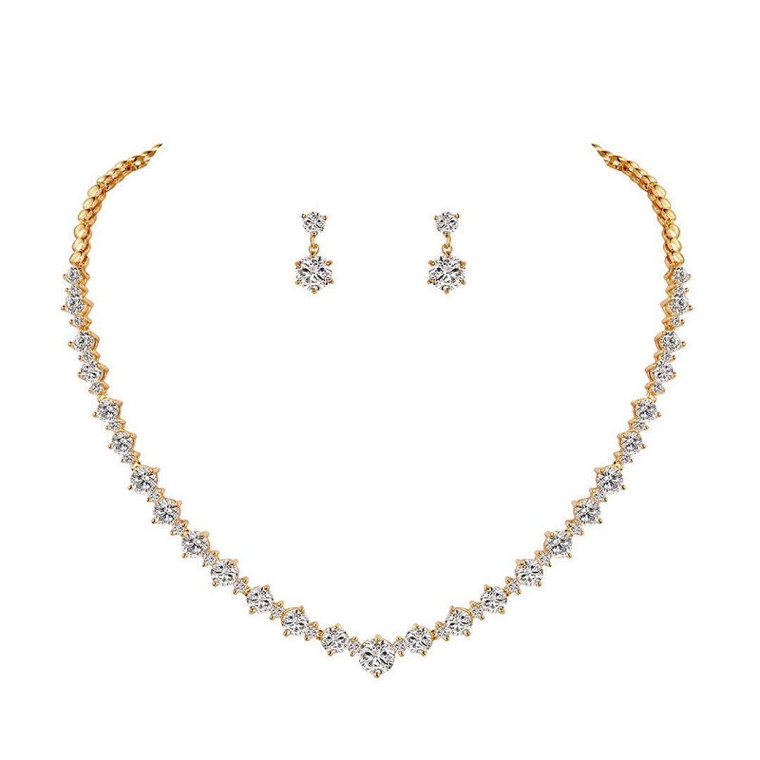 AMARA Gold Bridal Jewellery Set, Gold Wedding Jewellery Set for Brides
