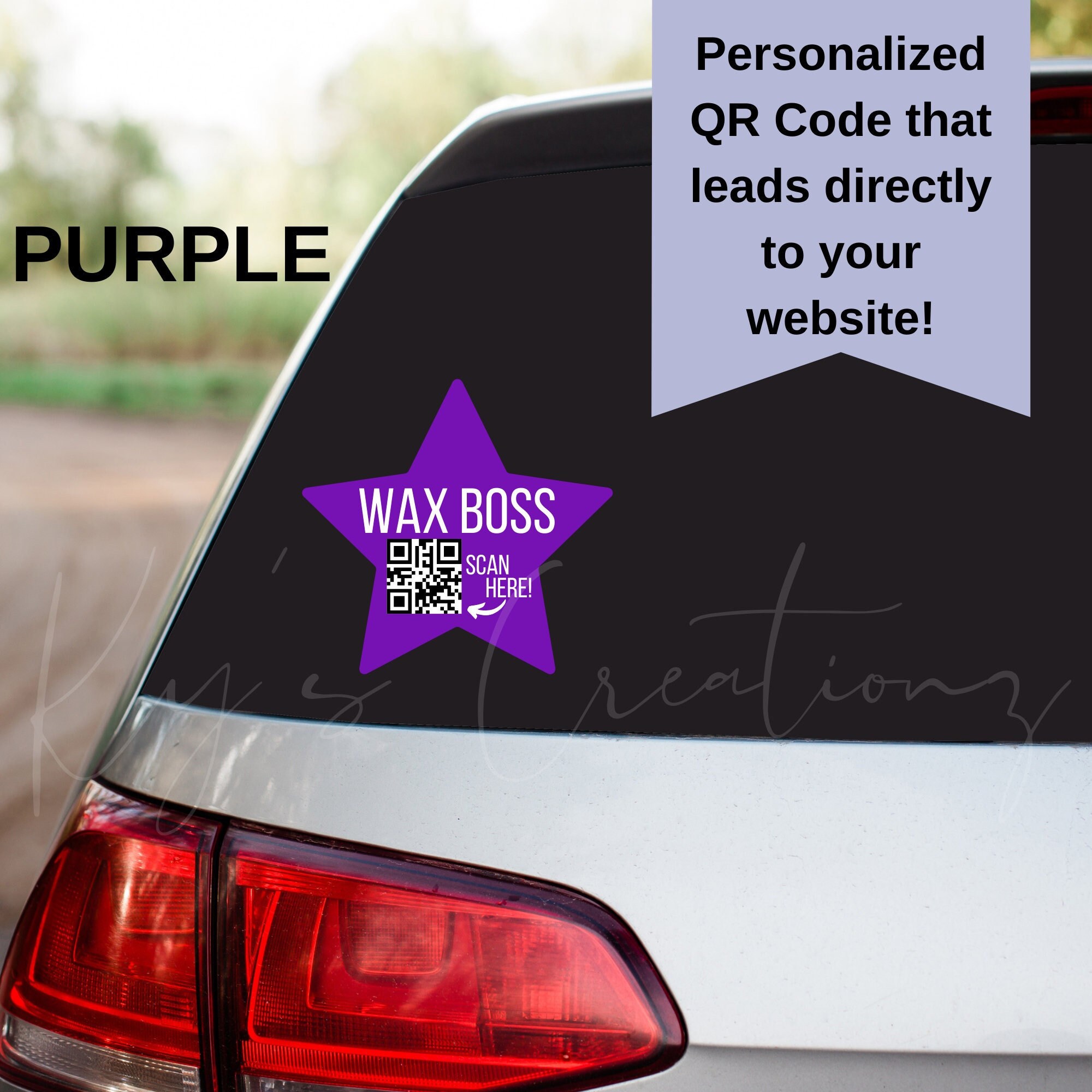 Personalized Wax Boss Star QR Code Decal Weather Resistant
