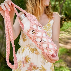 Macrame Water Bottle Holder Bottle Sling Hydro Flask Sleeve Wine Bottle  Holder 