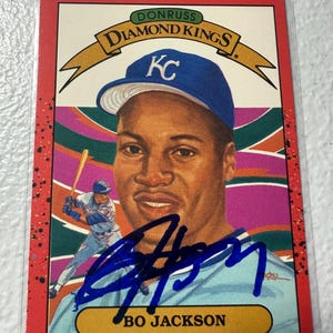 Tarjeta autografiada de Bo Jackson