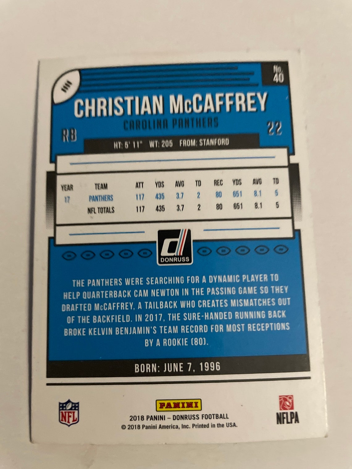 Christian McCaffrey Autographed card | Etsy