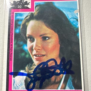 Cartão autografado por Jaclyn Smith