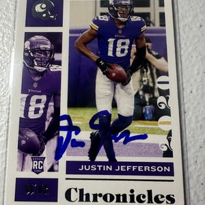 Tarjeta autógrafa de Justin Jefferson
