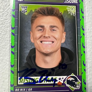 Cartão de autógrafo de Bo Nix