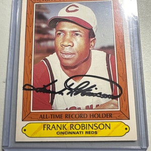 Cartão autografado por Frank Robinson