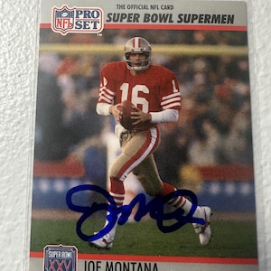Tarjeta autografiada de Joe Montana