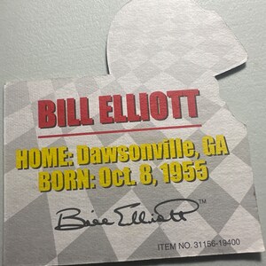 Von Bill Elliott signierte Karte