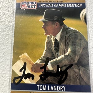Cartão de autógrafo de Tom Landry