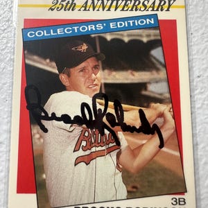 Cartão de autógrafo de Brooks Robinson