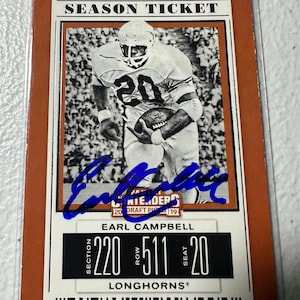 Carte dédicacée Earl Campbell