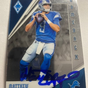 Cartão autografado por Matthew Stafford