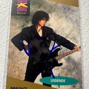 Cartão de autógrafo de Jimmy Paige