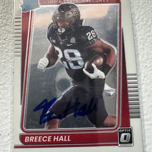 Cartão de autógrafos do Breece Hall