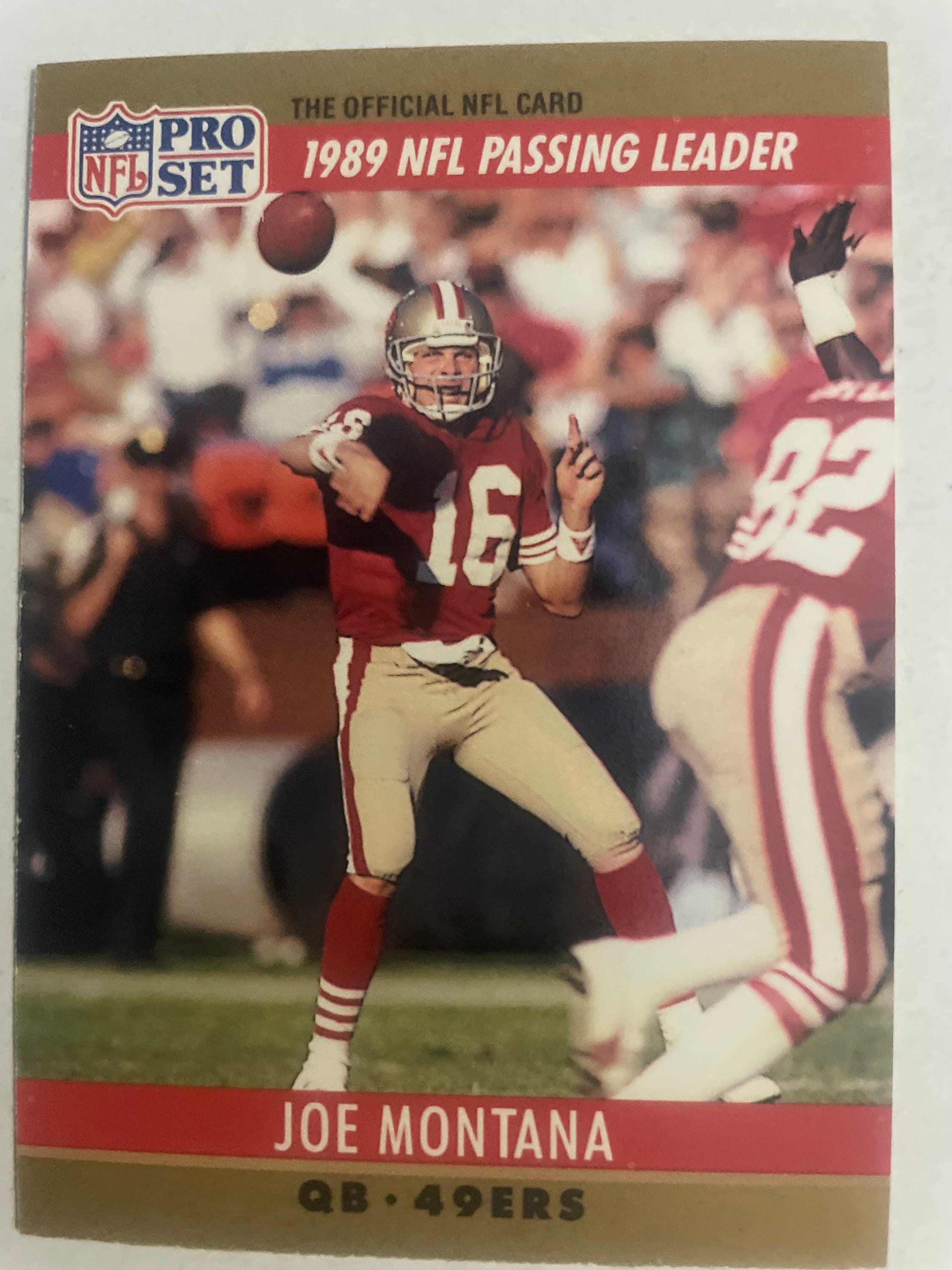 Joe Montana 1989 NFL Passing Leader Etsy