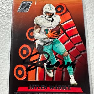 Cartão de autógrafo de Jaylen Waddle