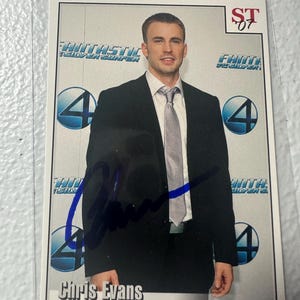Tarjeta autografiada de Chris Evans