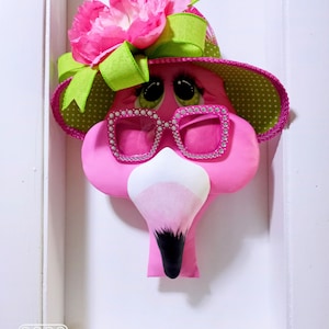 Jewel, Handmade Flamingo Wreath Attachment: Summer Door Decor