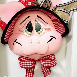 Pig wreath attachment, Farmhouse door decor, farmhouse wreath attachment, The Pig, wreath embellishment, HAM