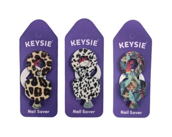 Keysie Nail Saving Tool & Trolley key for press on nails, BIAB Nail, Builder nails, Nail Extensions. leopard print , cow print