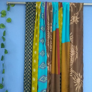 handmade scarf curtains window curtains blue curtains green curtain gift for home apartment curtain solution for window decor privacy sheers