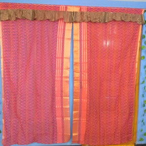 Recycled Sari Curtains: Bohemian Semi-Sheer Window Panels