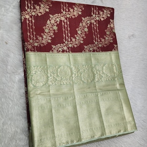 South Indian Kanchi pattu sarees with traditional temple border with unique style and color Zari weaving pattu sari weddings festivals pooja