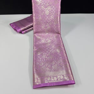 Lilac kanchi pattu saree perfect for festival and pooja,Zari weaving pattu saree with rich pallu,wedding day sari,sari for traditional women