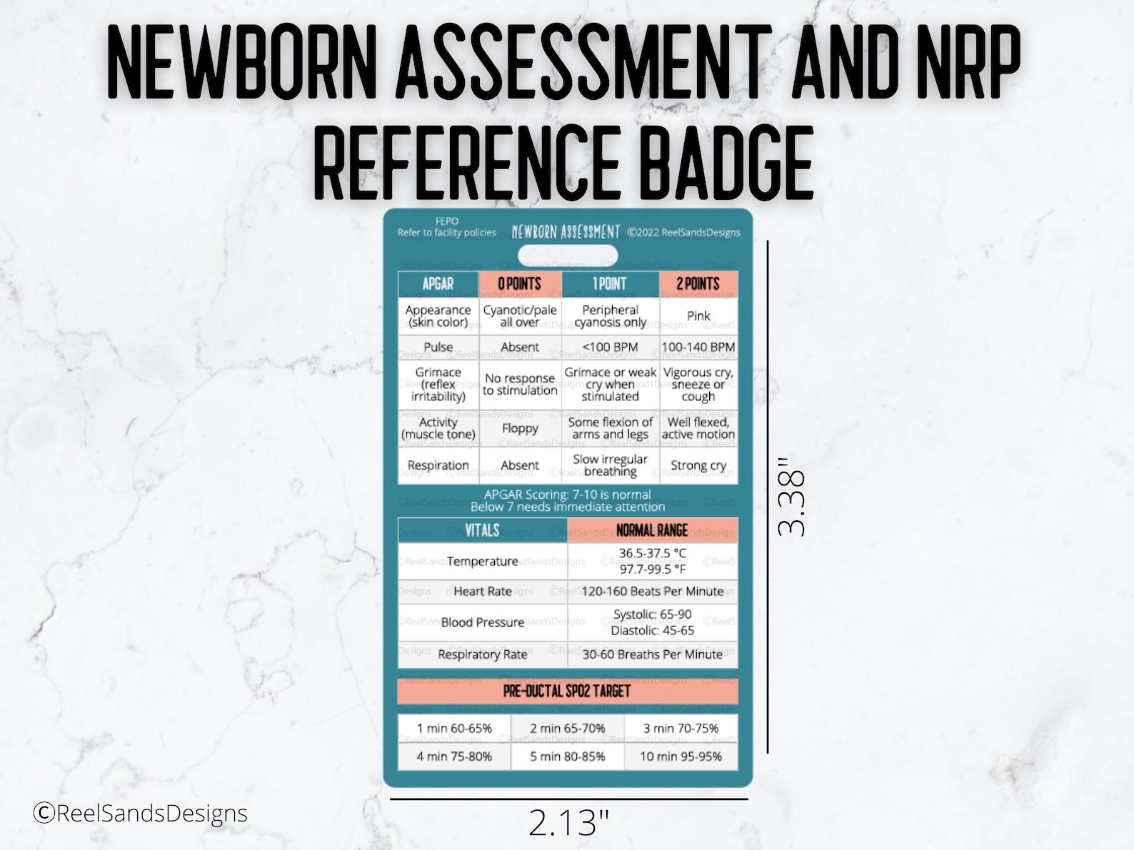 Newborn Assessment NRP Quick Reference Badge Buddy Card Etsy